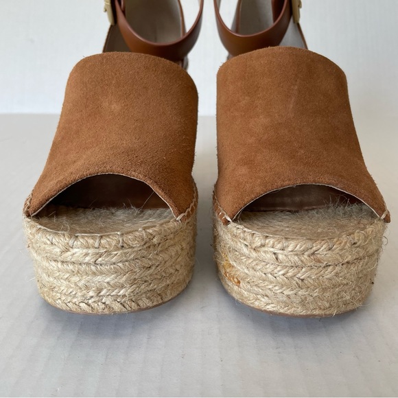 MARC FISHER Womens Brown 2" Platform Adalyn Wedge Leather Espadrille Sandals 9 - Picture 6 of 13